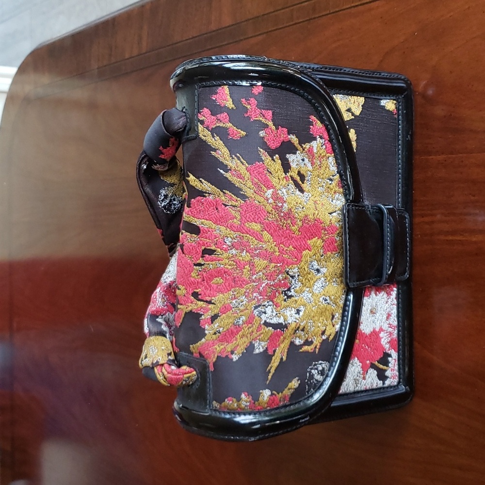 Dries Van Noten Unique Black Red and Gold Embroidered Tote